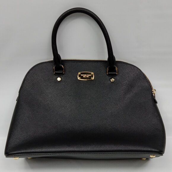 Michael Kors Cindy Medium Dome Satchel Black NO SHOULDER STRAP - Picture 2 of 10